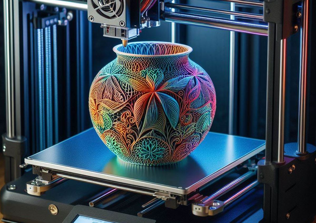 impression 3d vase multicolore